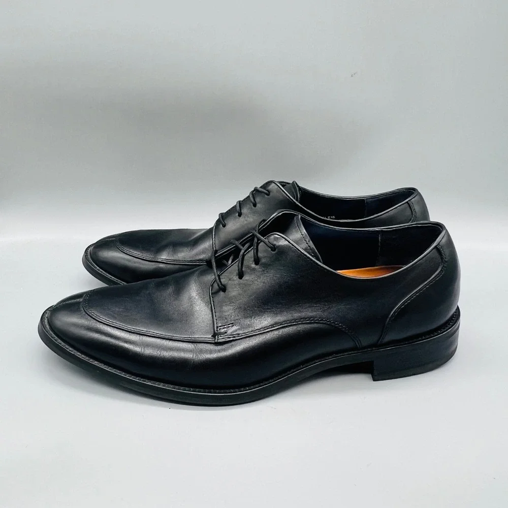Cole Haan Shoes Mens 10.5 Black Leather Grand OS Split Toe Derby Oxfords Dress